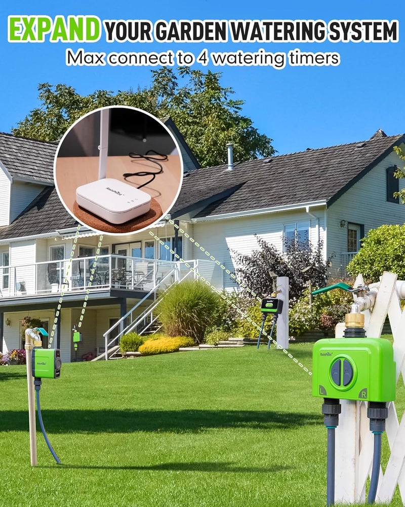 RAINPOINT WiFi Water Timer for Garden Hose, WiFi Sprinkler Controller, Smart Hose Timer Valve, Automatic Drip Irrigation System/Rain Delay for Garden/Lawn/Yard (Brass Inlet, No Gateway) - Image 4